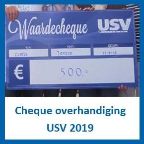 Cheque overhandiging USV 2019