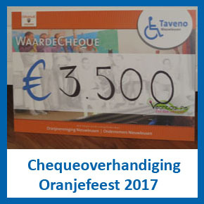 Chequeoverhandiging Oranjefeest 2017