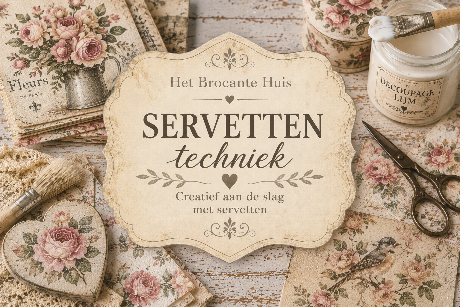 Het brocante huis Servettentechniek