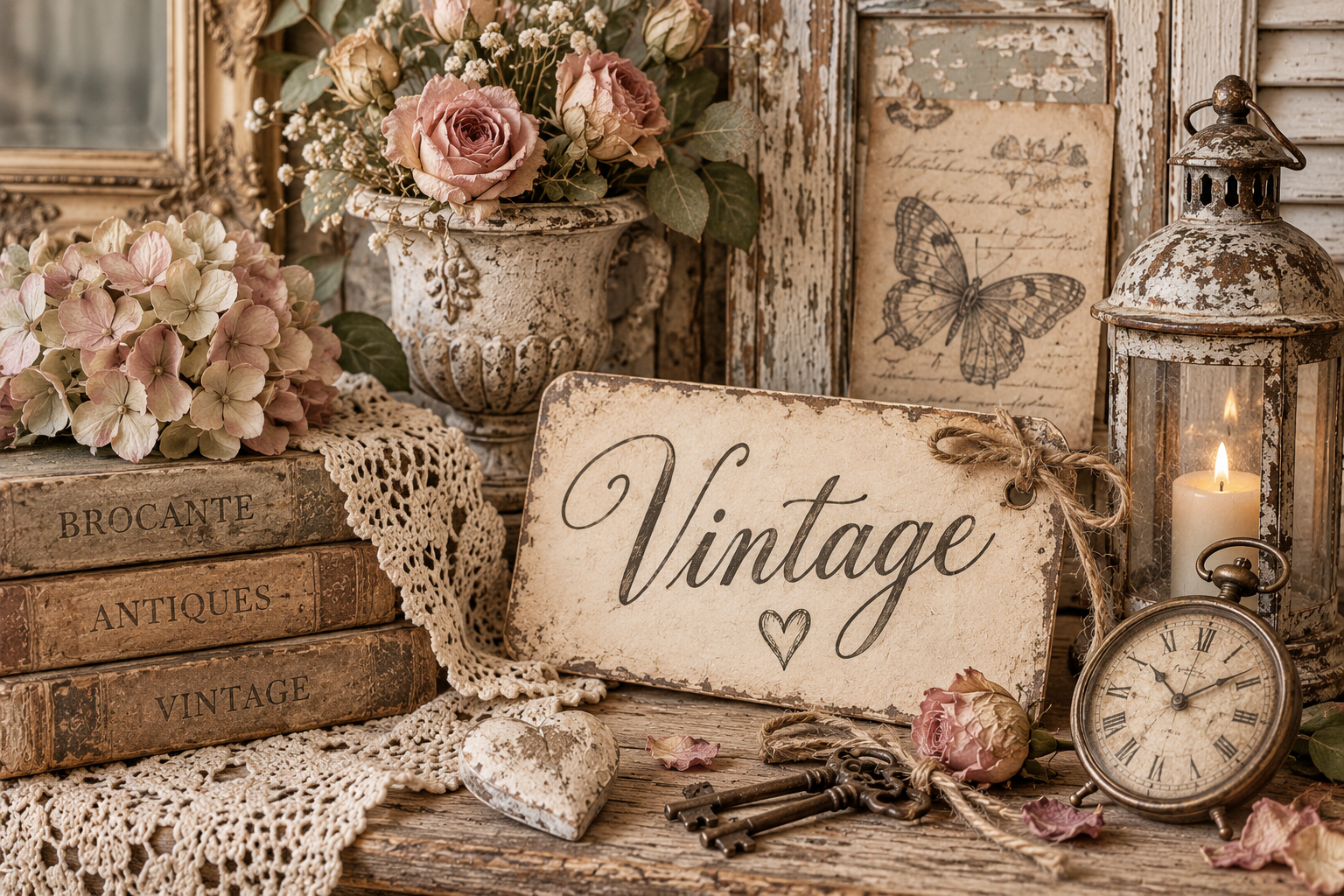 Het brocante huis Servetten In de Vintage stijl