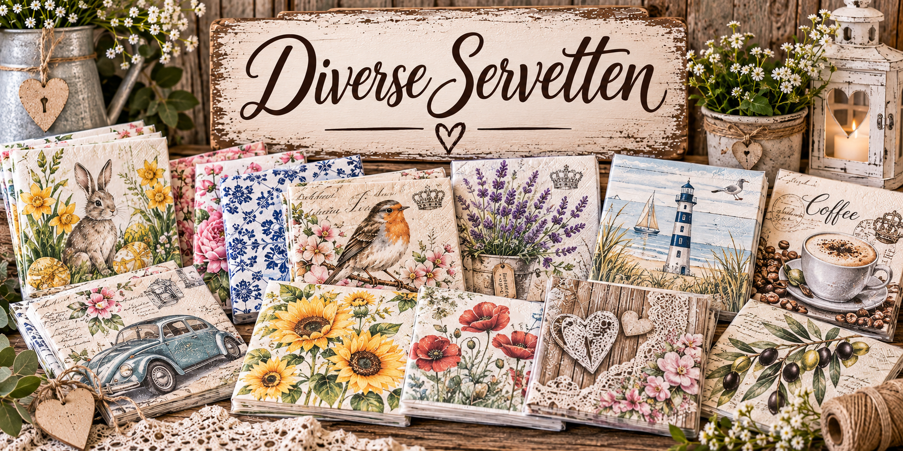 Het brocante huis Diverse Servetten