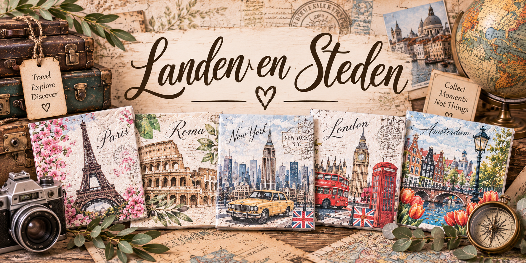 Het brocante huis Servetten Landen en Steden