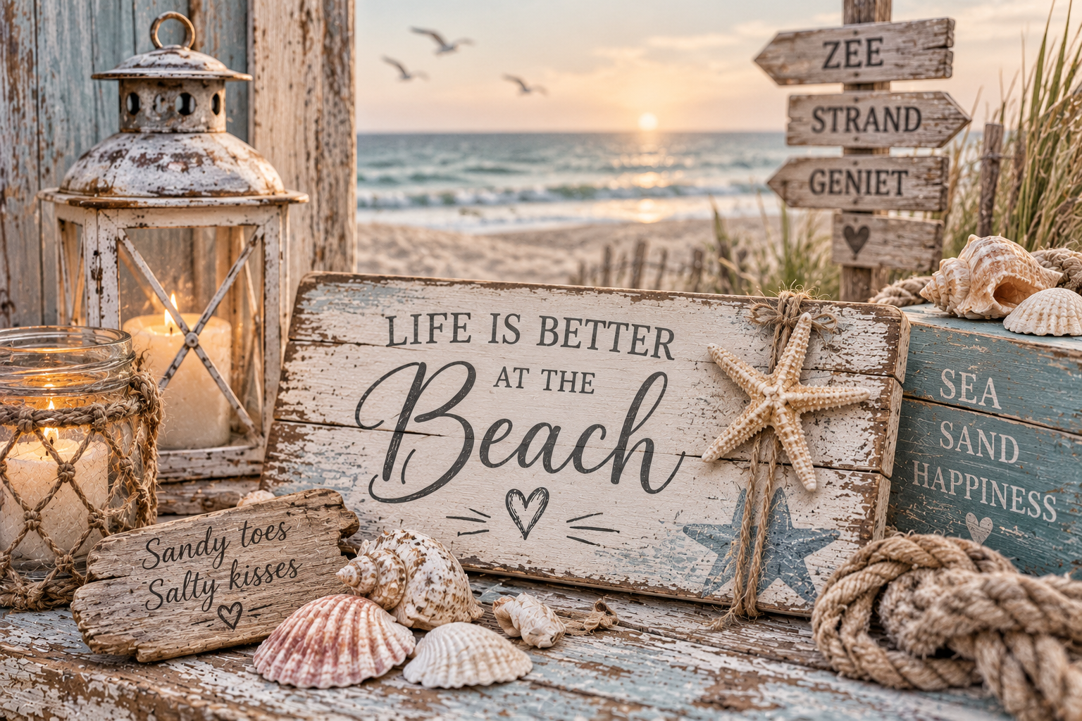 Het brocante huis Servetten Zee en Strand
